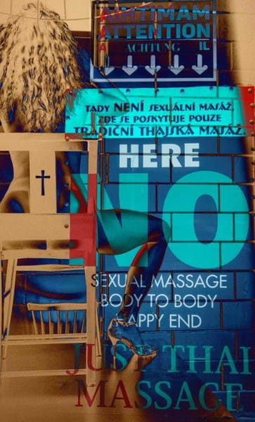 Glasbild Massage Happy End 100x150