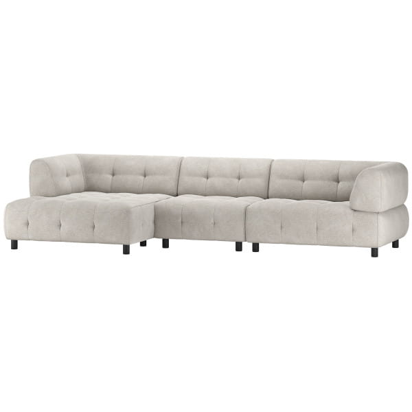 Ecksofa Louis Chaiselongue links Chenille powder 334x120