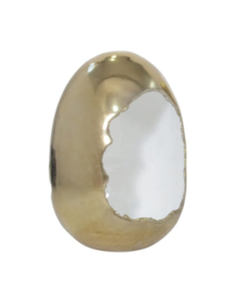 Windlicht Egg gold-weiss 20