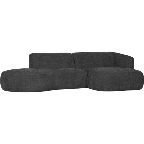 Ecksofa Polly rechts Webstoff grau 258x150