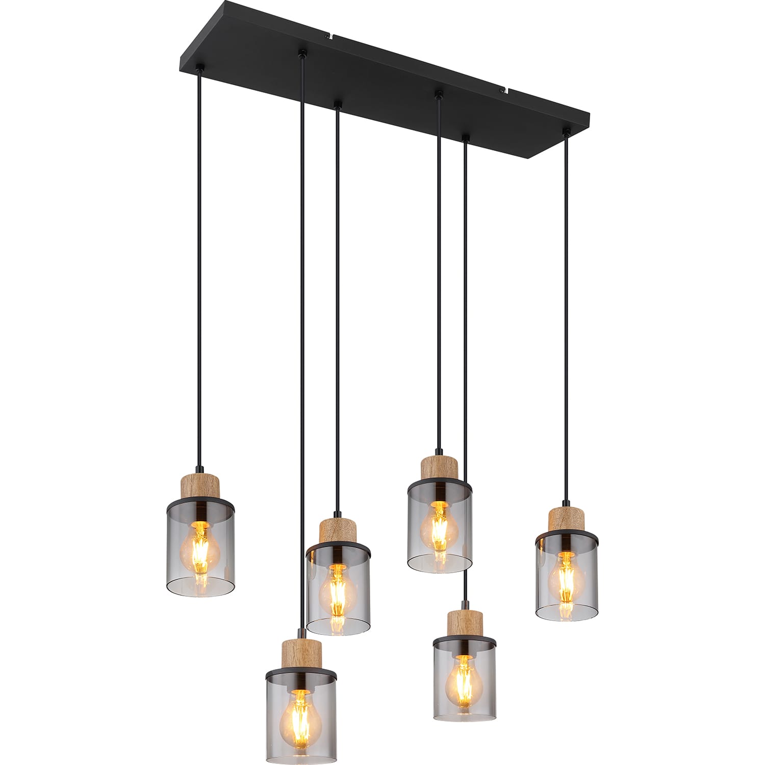 Suspension en métal Reid noir mat 6xE27 Suspensions Luminaires d