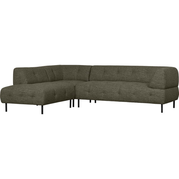 Ecksofa Lloyd links Webstoff grob grün meliert 267x205