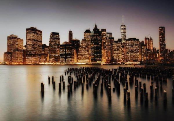 Glasbild New York Night 100x150