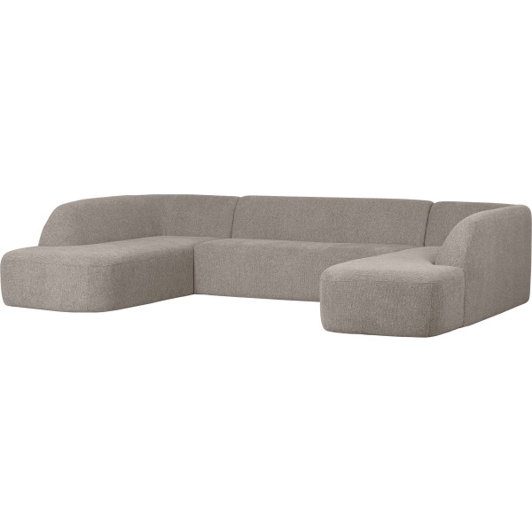 Sofa Sloping U-förmig Chenille offwhite meliert 339x225