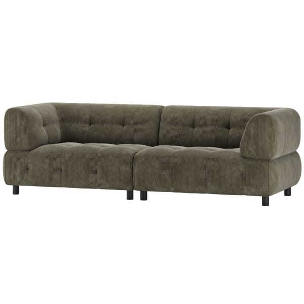 Sofa Louis 3-Sitzer Rippstoff leaf 244