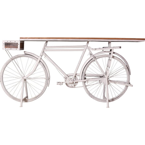 Deko-Tisch Bicycle weiss 190x41x95