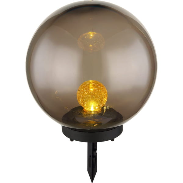 Solarleuchte Glas Kunststoff schwarz amber LED