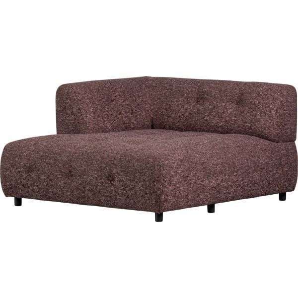 Chaiselongue Louis 1.5-Sitz links Webstoff grob lila 122x140